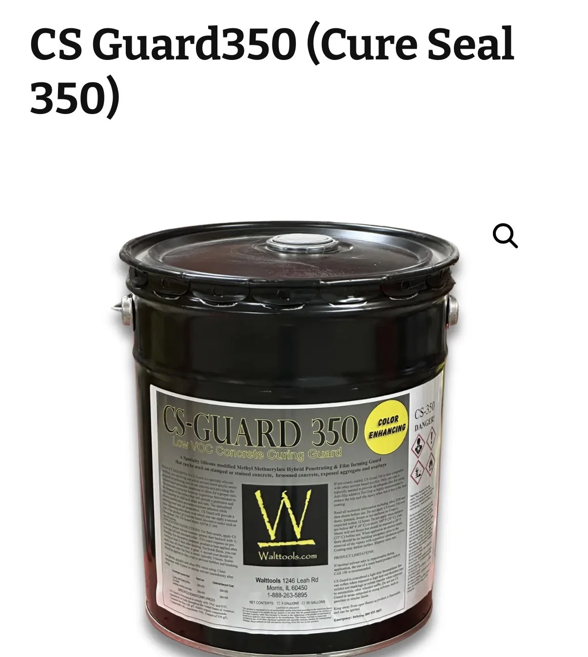CS Guard 350 Cure Seal Color Enhancing Concrete Walttools Capital Region NY